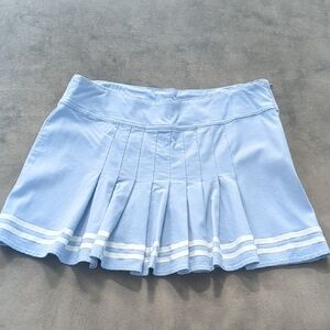 Divided Light Blue Pleated Skirt